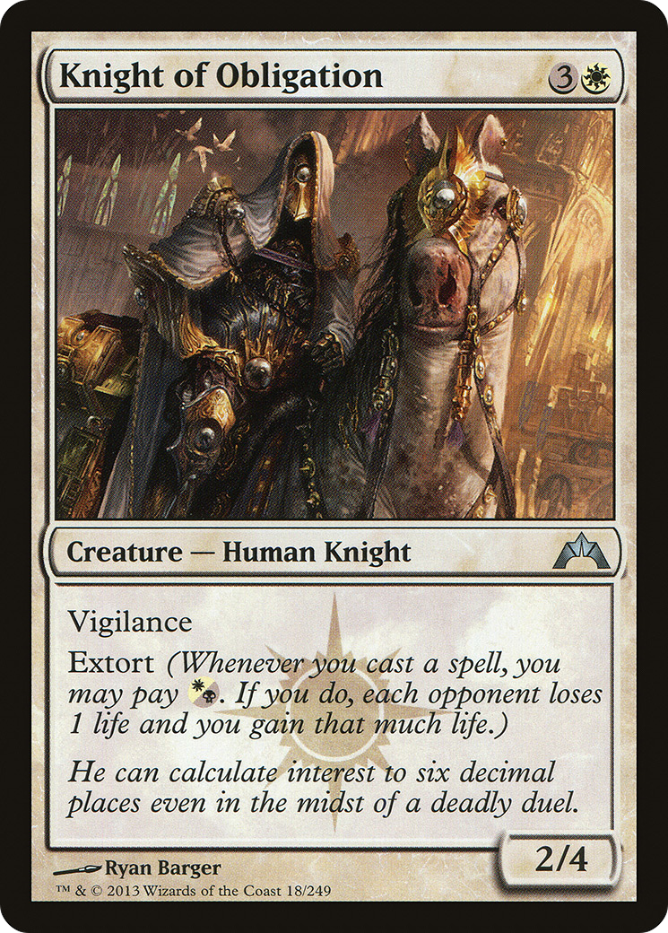 MTG - Knight of Obligation - Gatecrash (GTC)