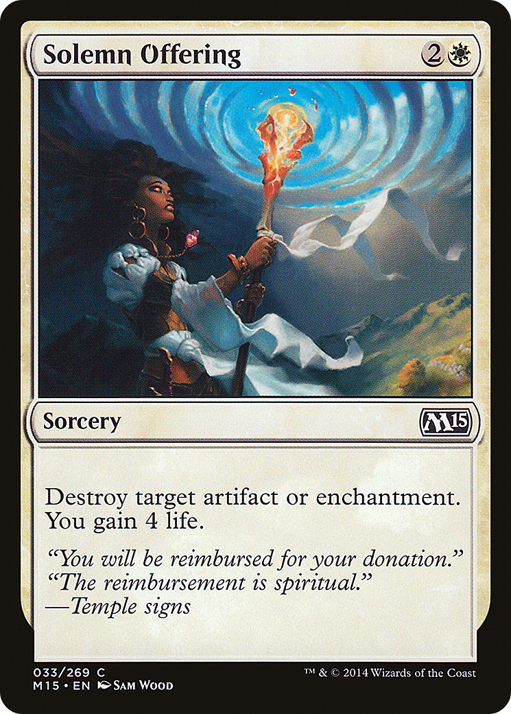 MTG - Solemn Offering - Magic 2015 (M15)