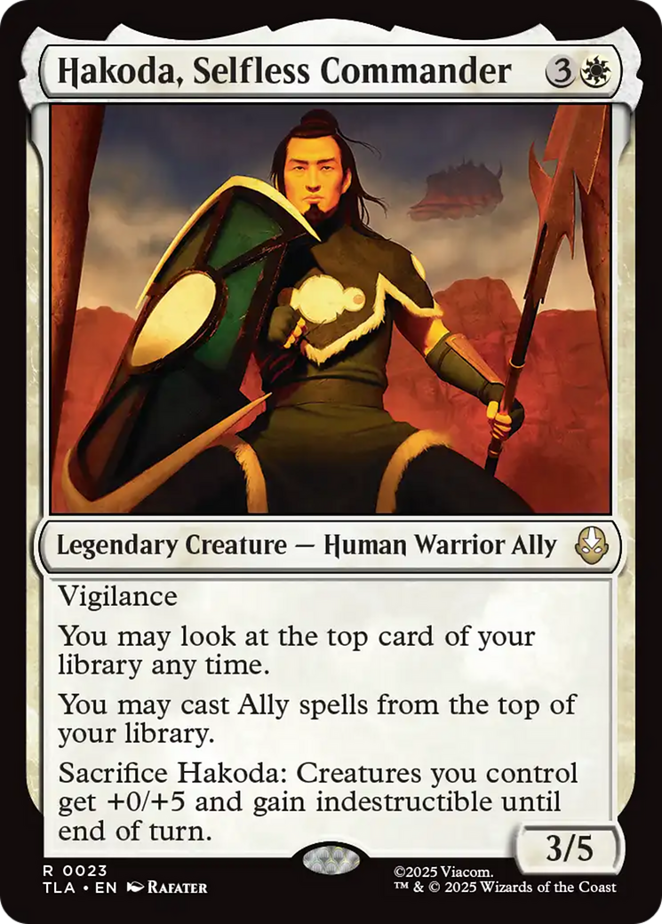 MTG - Hakoda, Selfless Commander - Avatar: The Last Airbender (TLA)