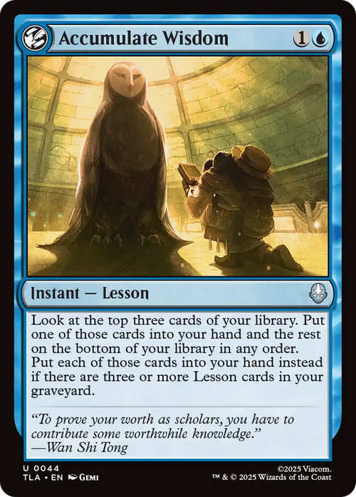 MTG - Accumulate Wisdom - Avatar: The Last Airbender (TLA)