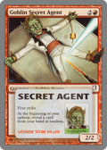 Goblin Secret Agent card from a collectible card game with character illustration and text.