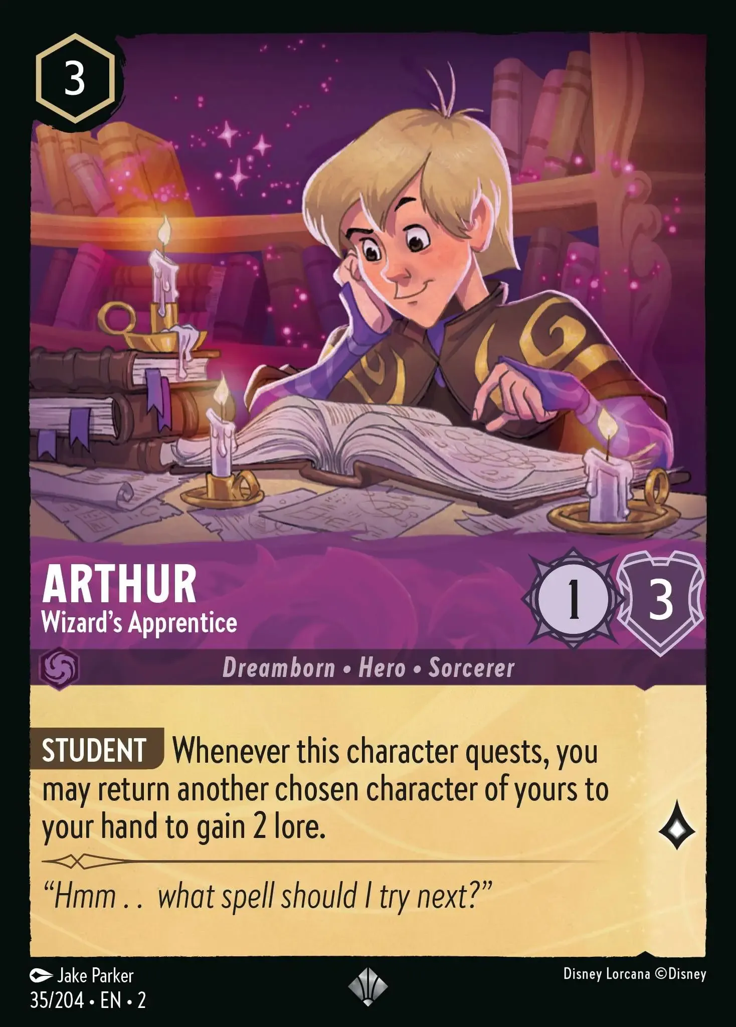 Lorcana - Arthur - Wizard's Apprentice - Rise of the Floodborn