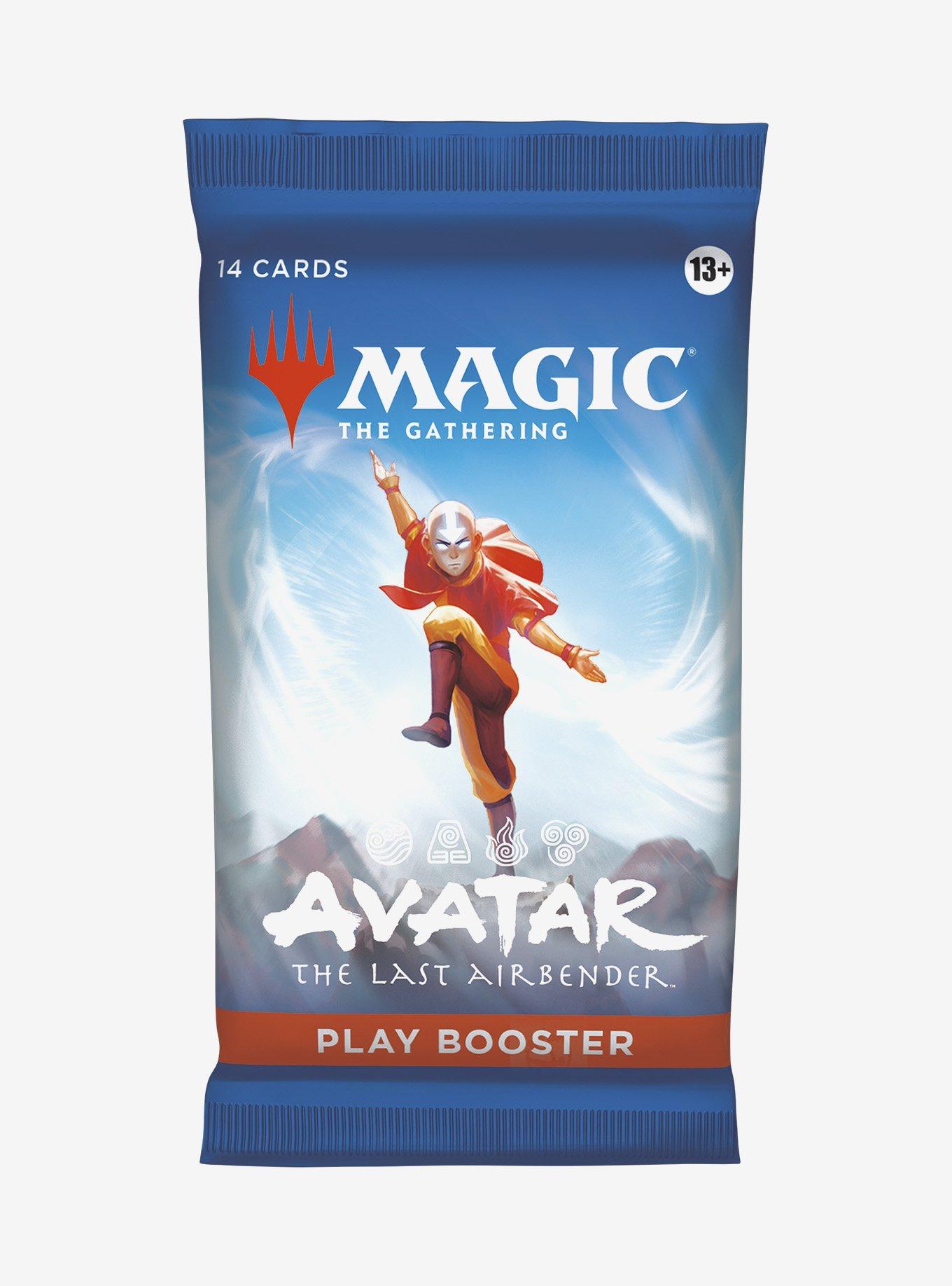 Magic the Gathering play booster pack featuring Avatar from The Last Airbender on a white background