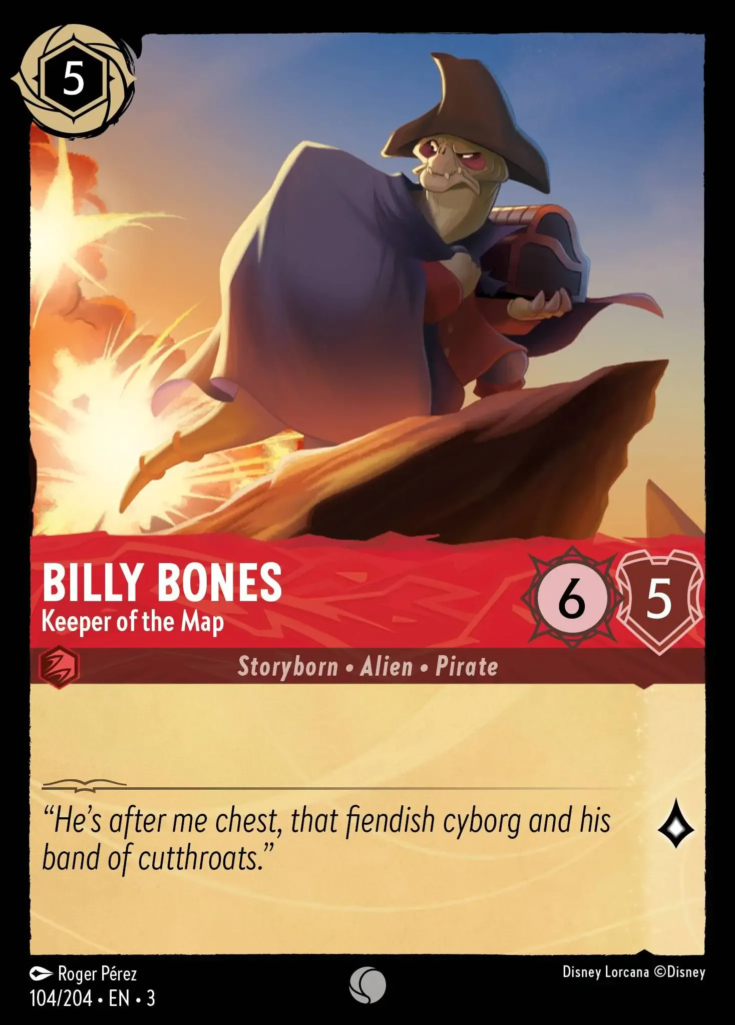 Lorcana - Billy Bones - Keeper of the Map - Into the Inklands