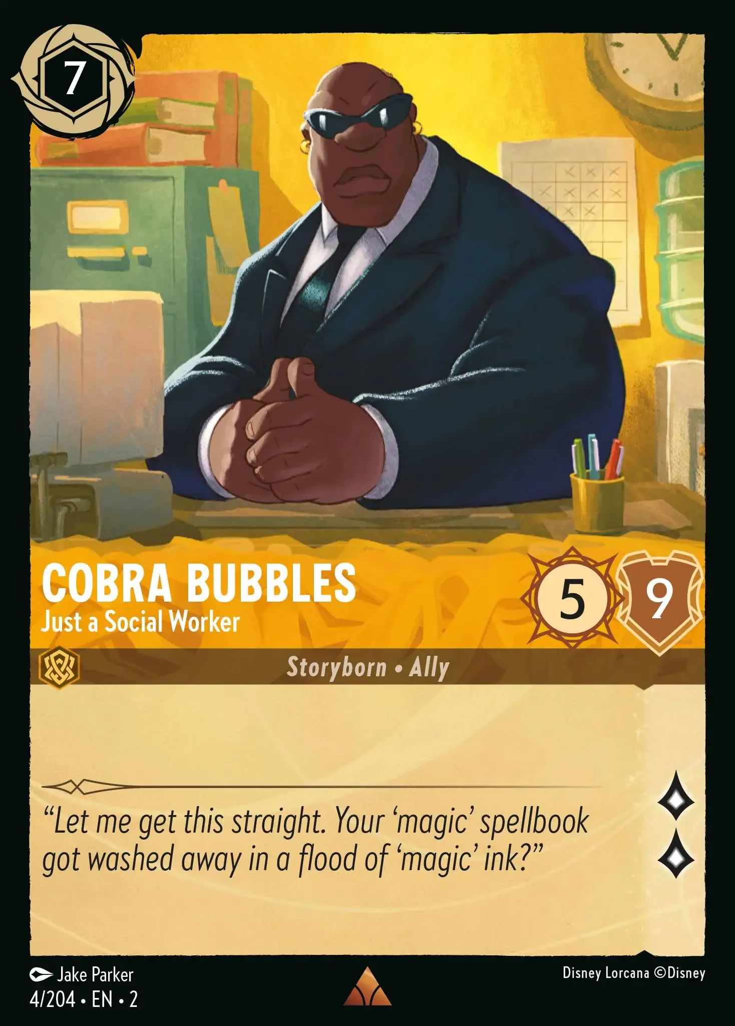 Lorcana - Cobra Bubbles - Just a Social Worker - Rise of the Floodborn