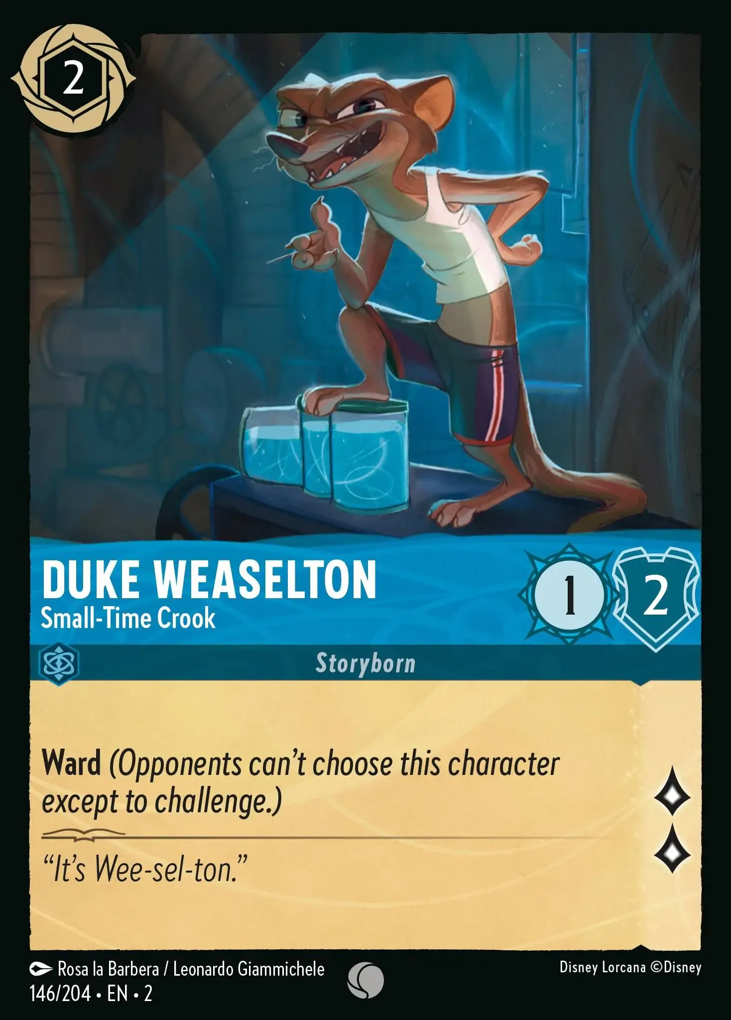 Lorcana - Duke Weaselton - Small-Time Crook - Rise of the Floodborn