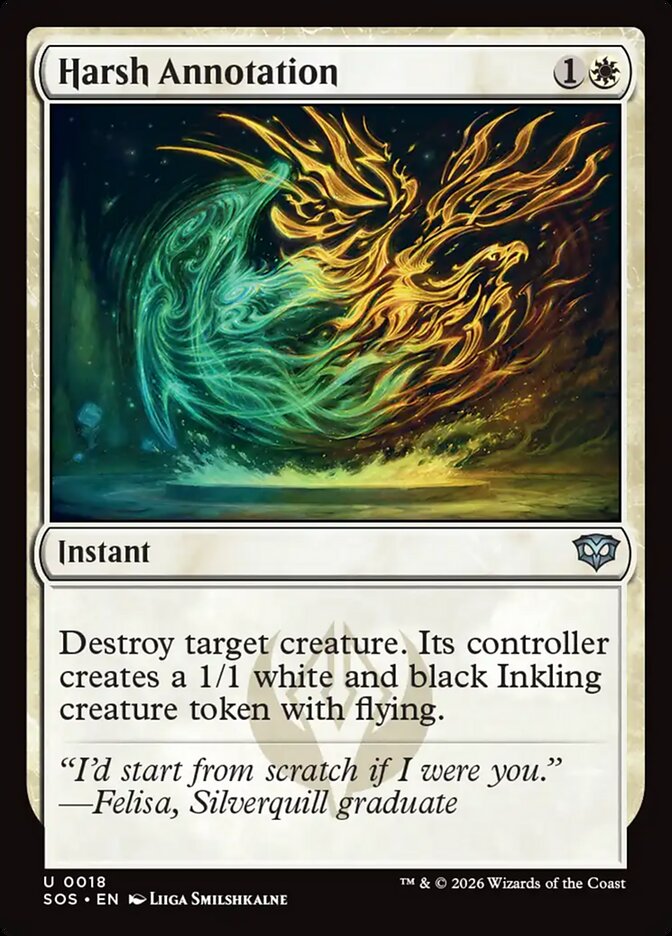 MTG - Harsh Annotation - Secrets of Strixhaven (SOS)
