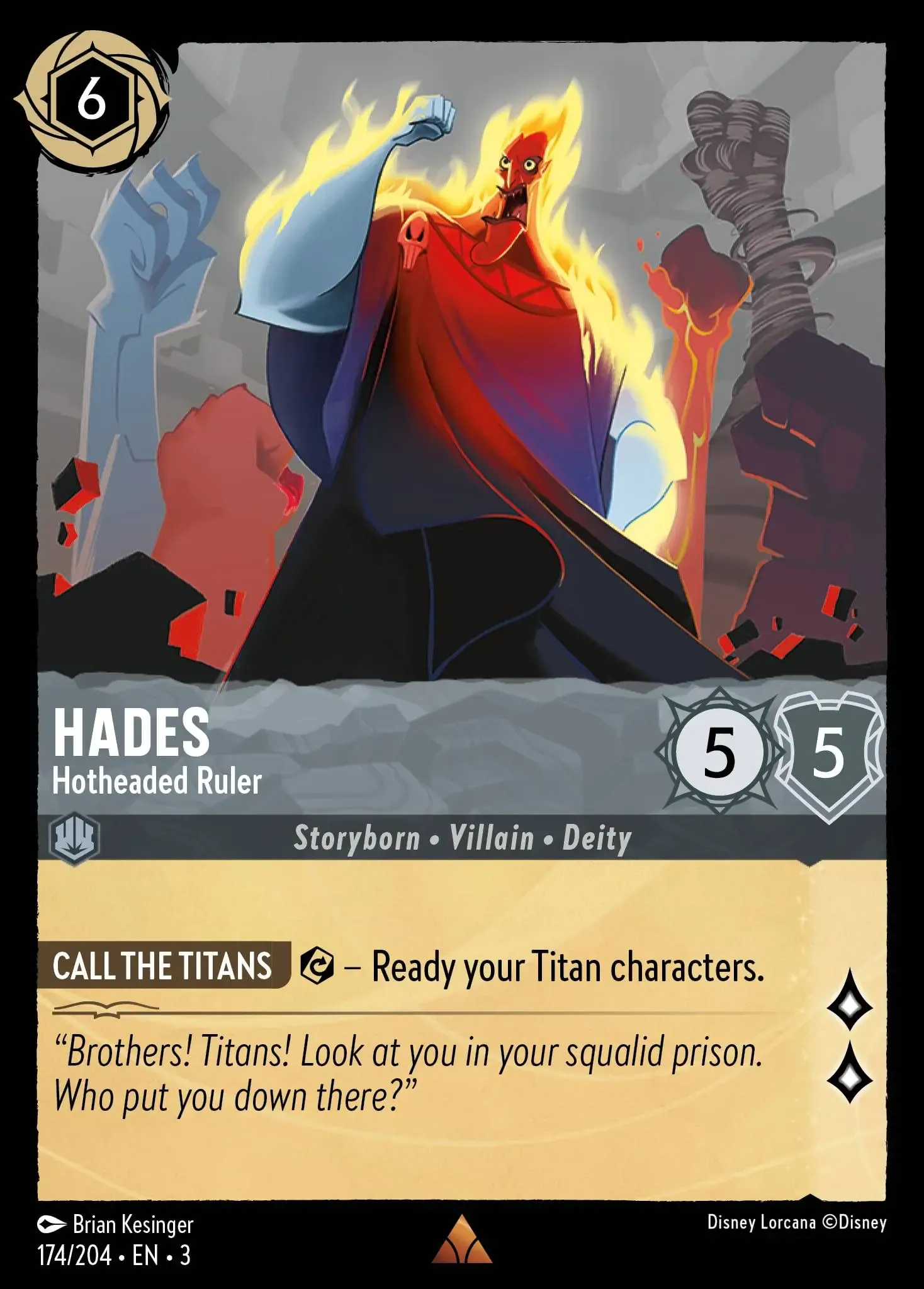 Lorcana - Hades - Hotheaded Ruler - Into the Inklands