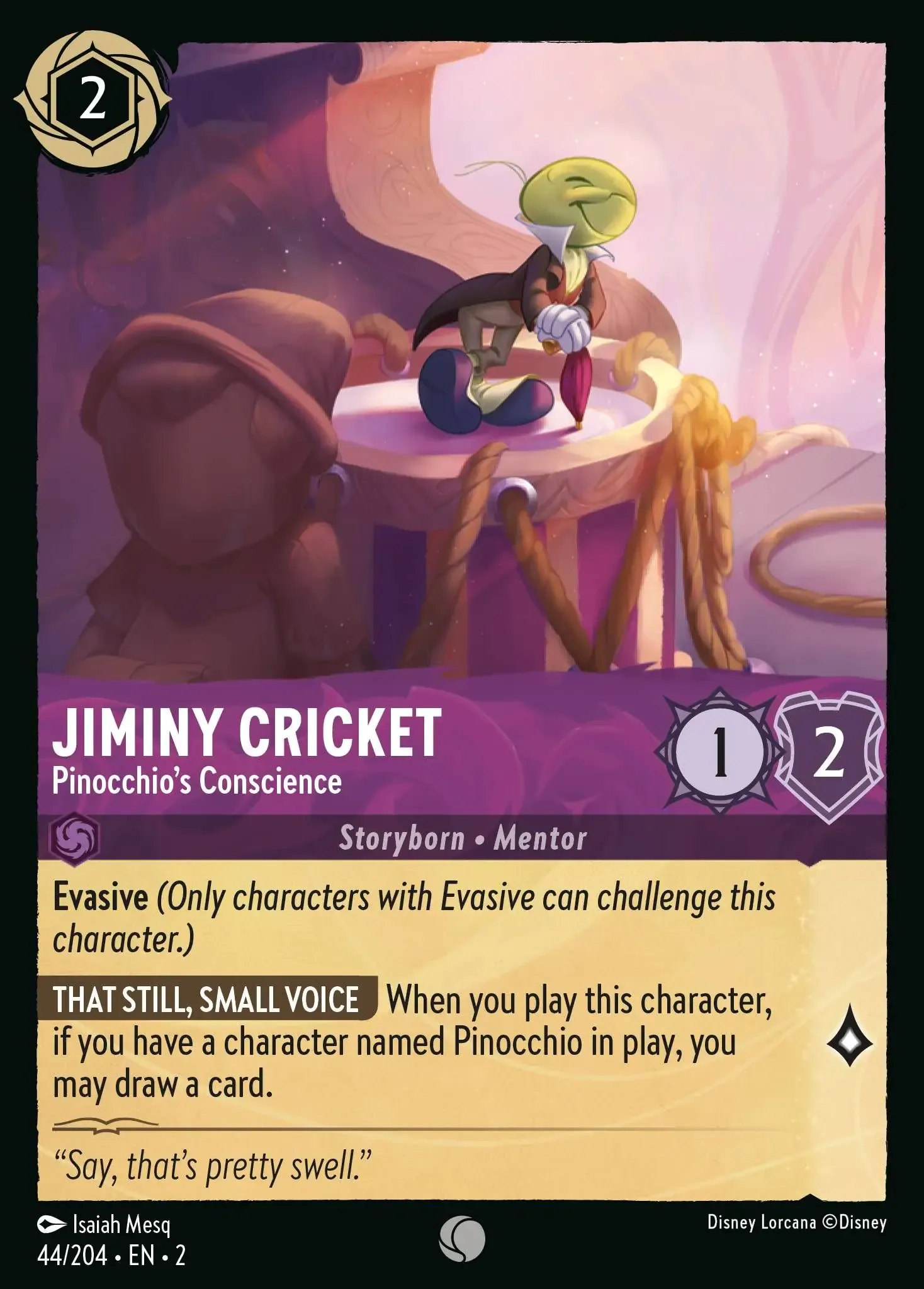 Lorcana - Jiminy Cricket - Pinocchio's Conscience - Rise of the Floodborn