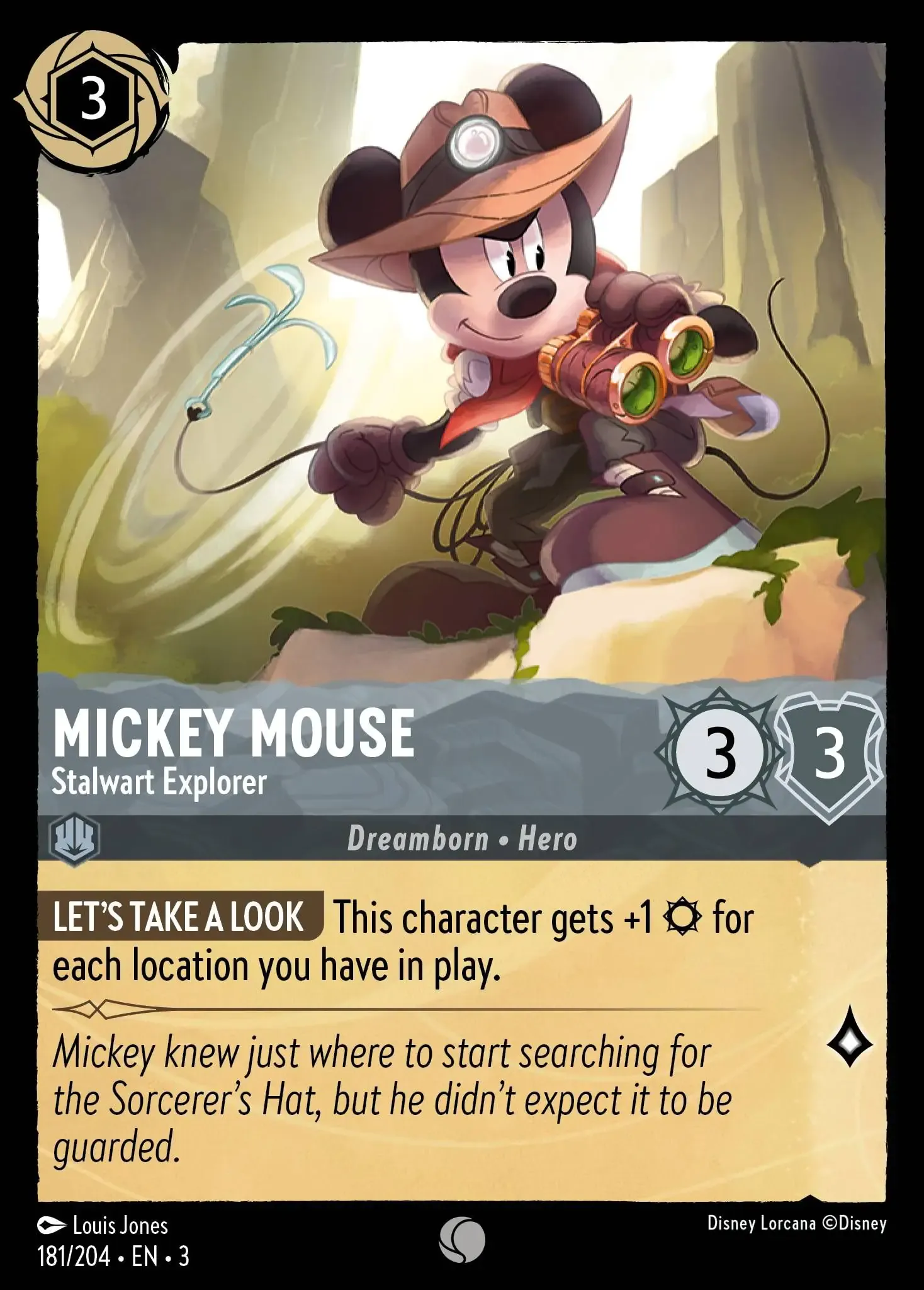 Lorcana - Mickey Mouse - Stalwart Explorer - Into the Inklands