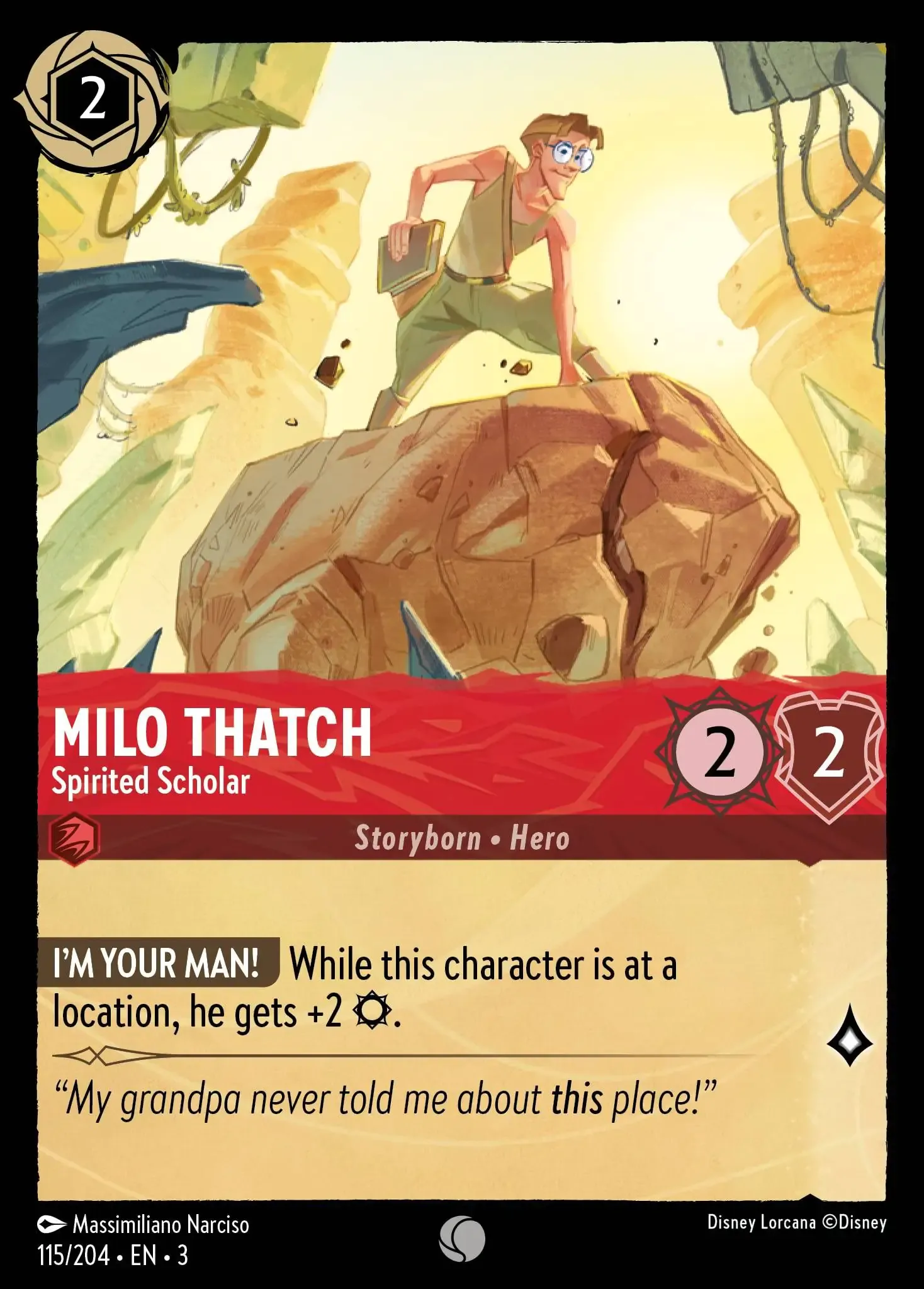 Lorcana - Milo Thatch - Spirited Scholar - Into the Inklands