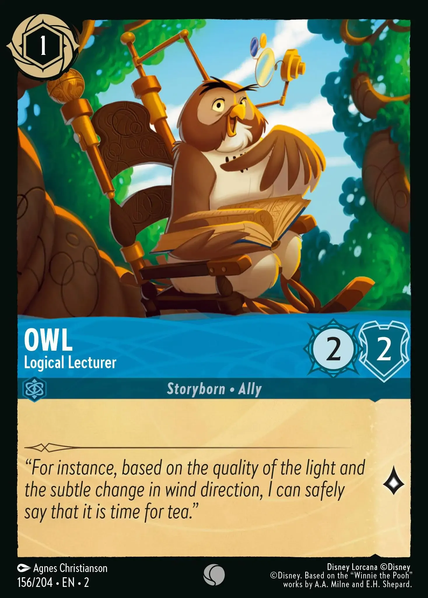 Lorcana - Owl - Logical Lecturer - Rise of the Floodborn