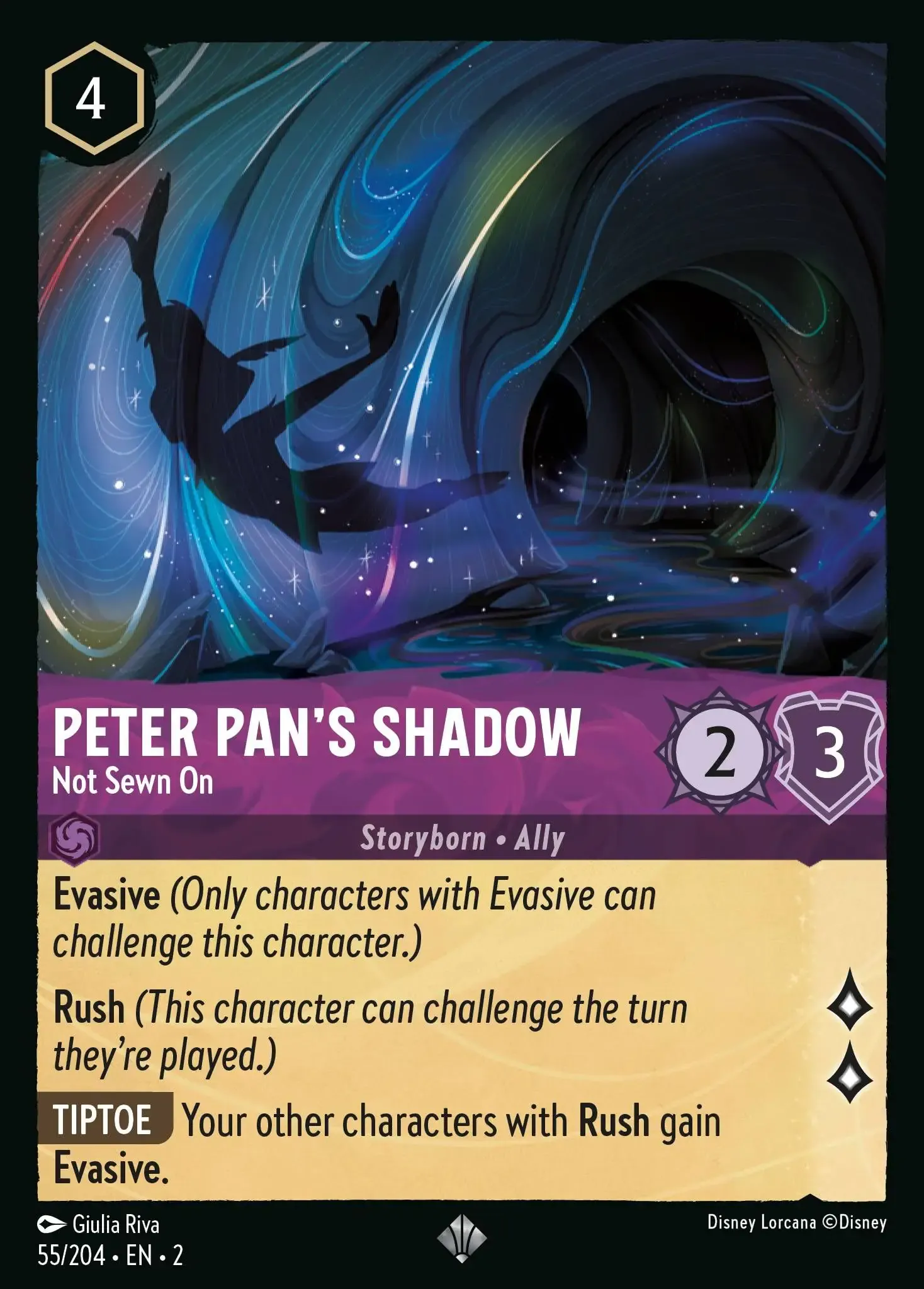 Lorcana - Peter Pan's Shadow - Not Sewn On - Rise of the Floodborn