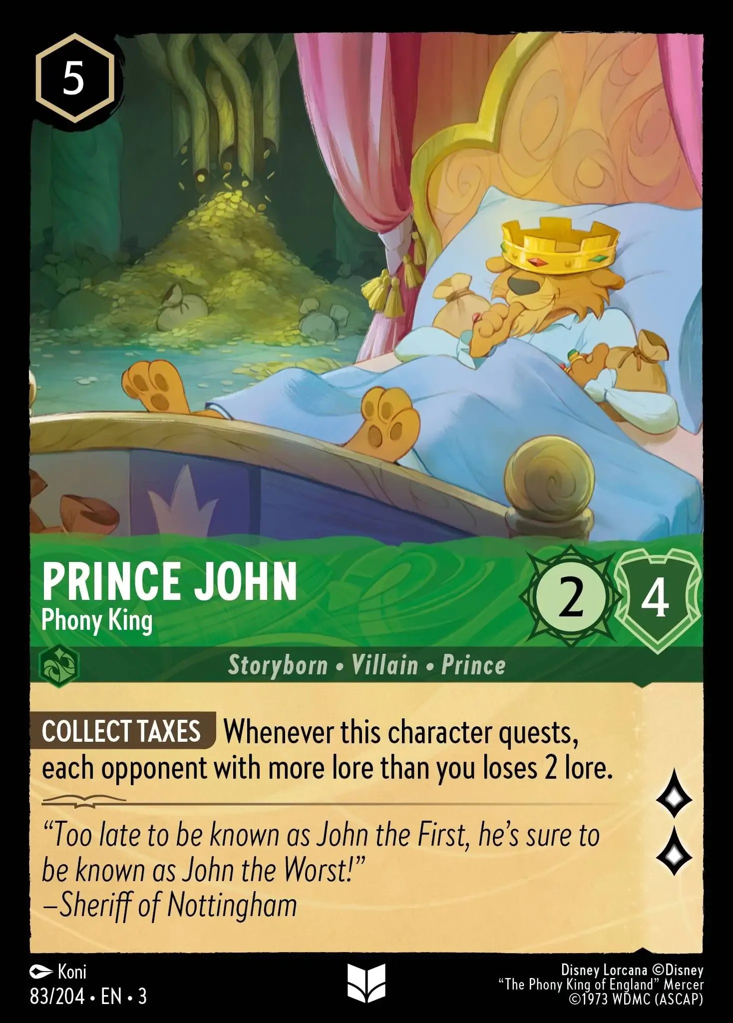 Lorcana - Prince John - Phony King - Into the Inklands