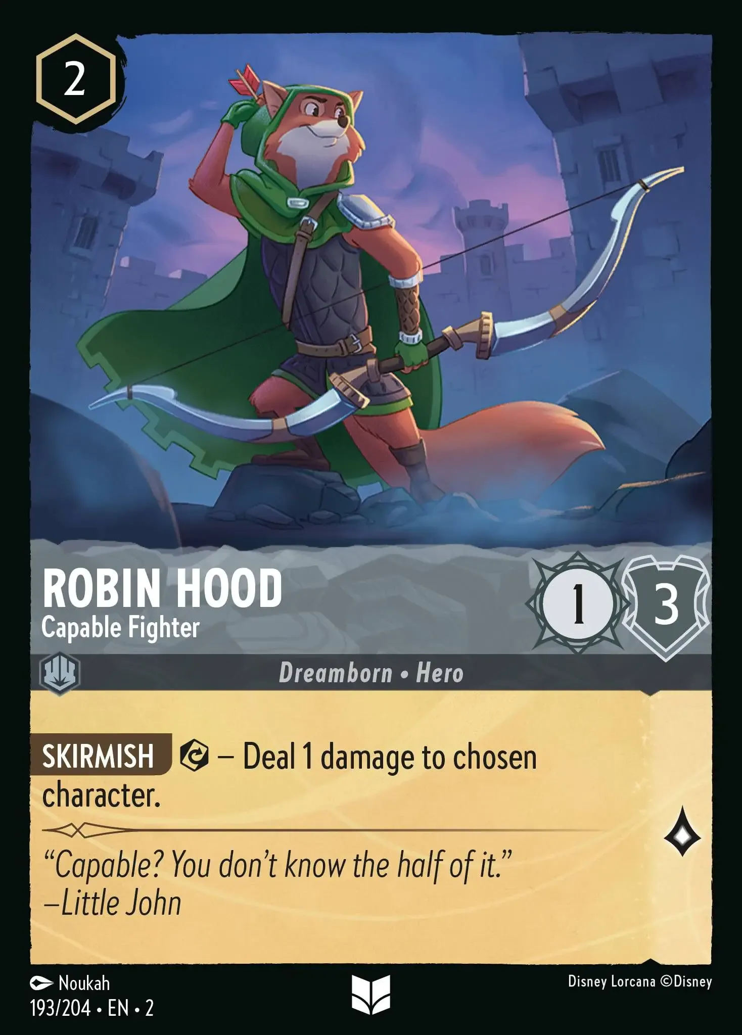 Lorcana - Robin Hood - Capable Fighter - Rise of the Floodborn