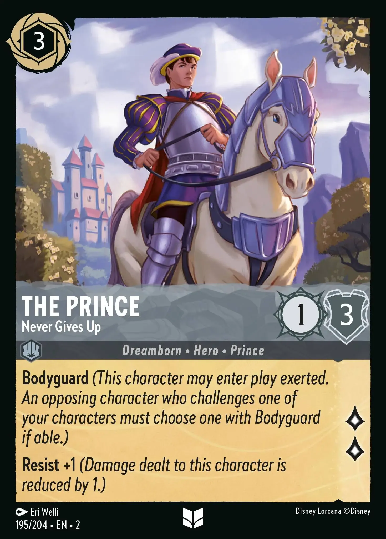 Lorcana - The Prince - Never Gives Up - Rise of the Floodborn