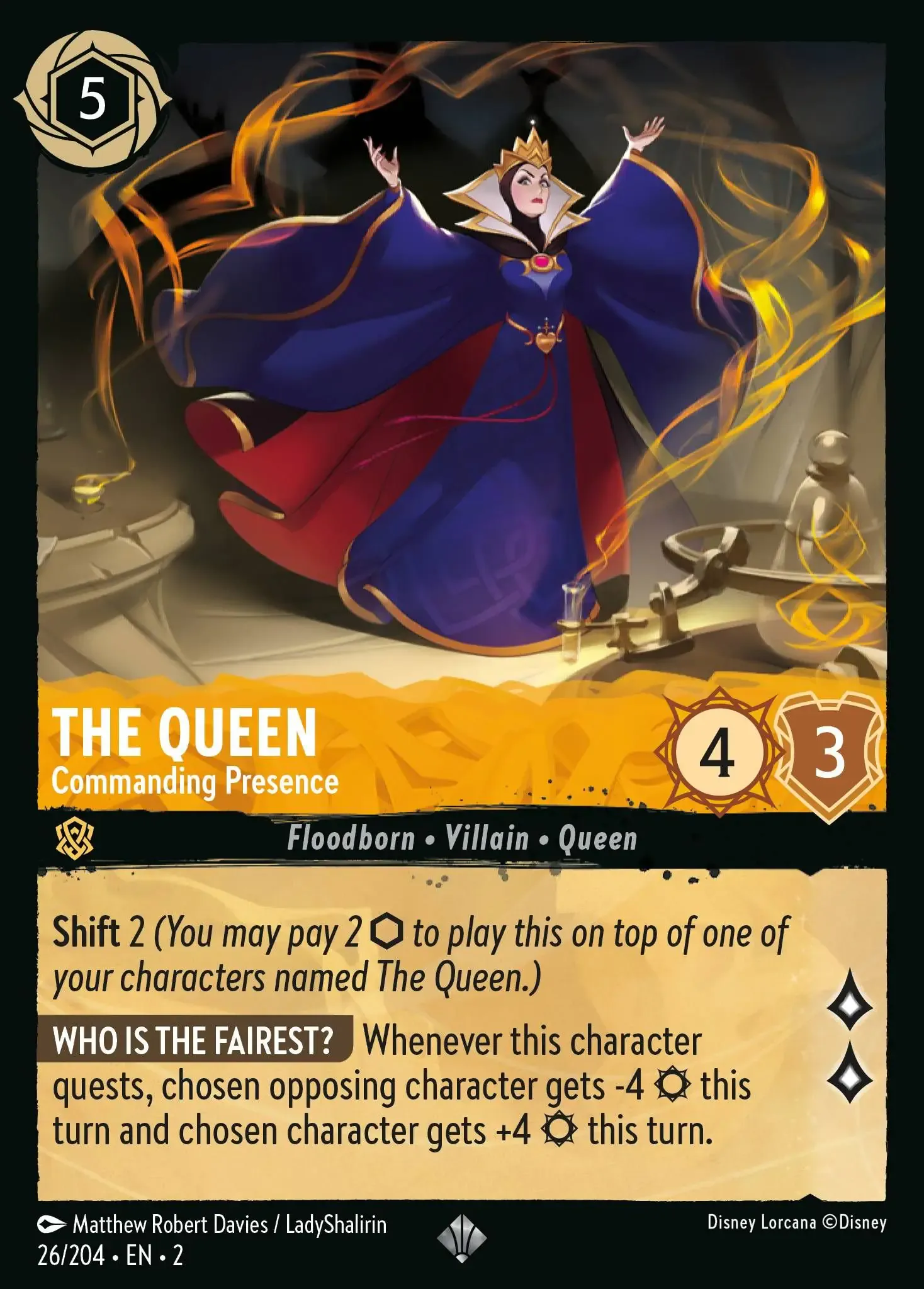 Lorcana - The Queen - Commanding Presence - Rise of the Floodborn