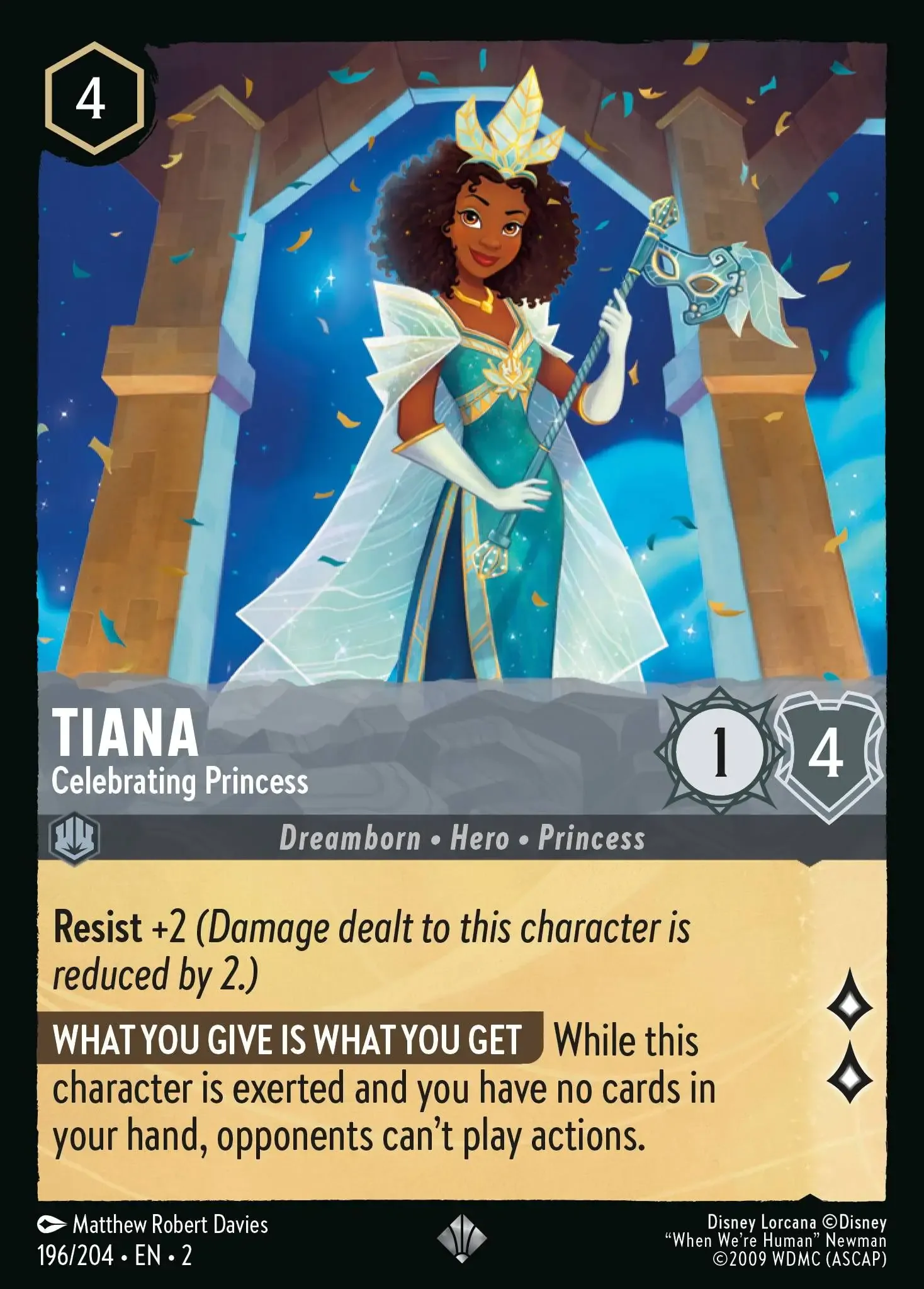 Lorcana - Tiana - Celebrating Princess - Rise of the Floodborn