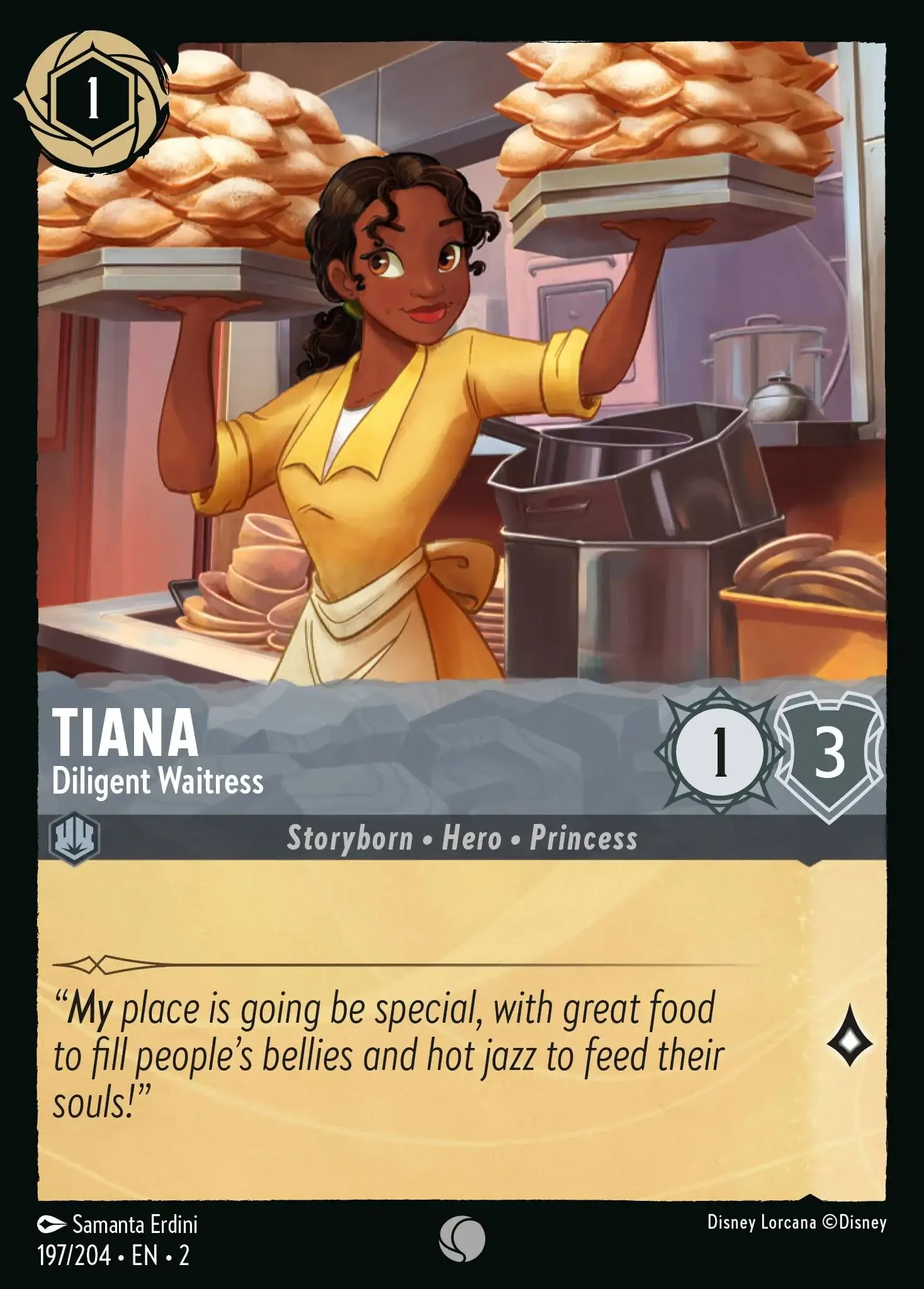 Lorcana - Tiana - Diligent Waitress - Rise of the Floodborn