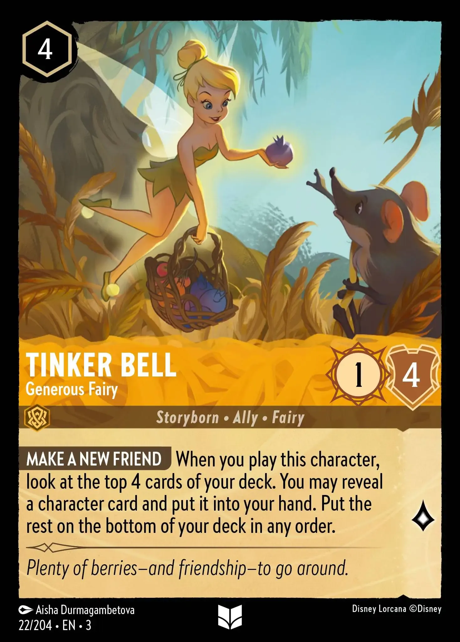Lorcana - Tinker Bell - Generous Fairy - Into the Inklands