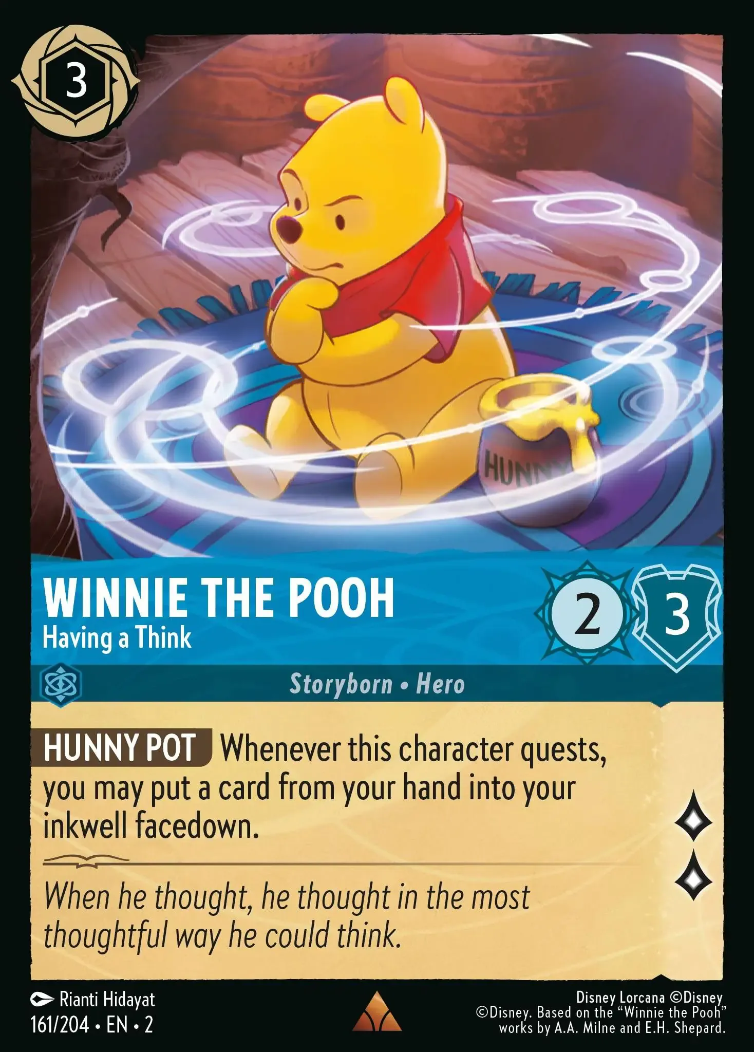 Lorcana - Winnie The Pooh - Having A Think - Rise of the Floodborn