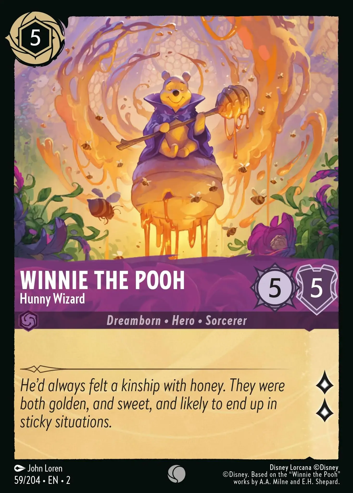 Lorcana - Winnie The Pooh - Hunny Wizard - Rise of the Floodborn